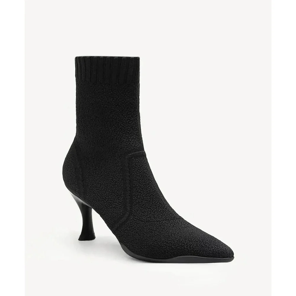 BelleVoyage Minimalist Pointed Toe‎ Stiletto Ankle Boots black size 7.5